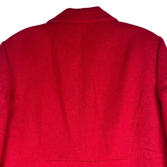 Talbots Wool Blend 2 Button Blazer Jacket Red Holiday Size 12 - Picture 5 of 8